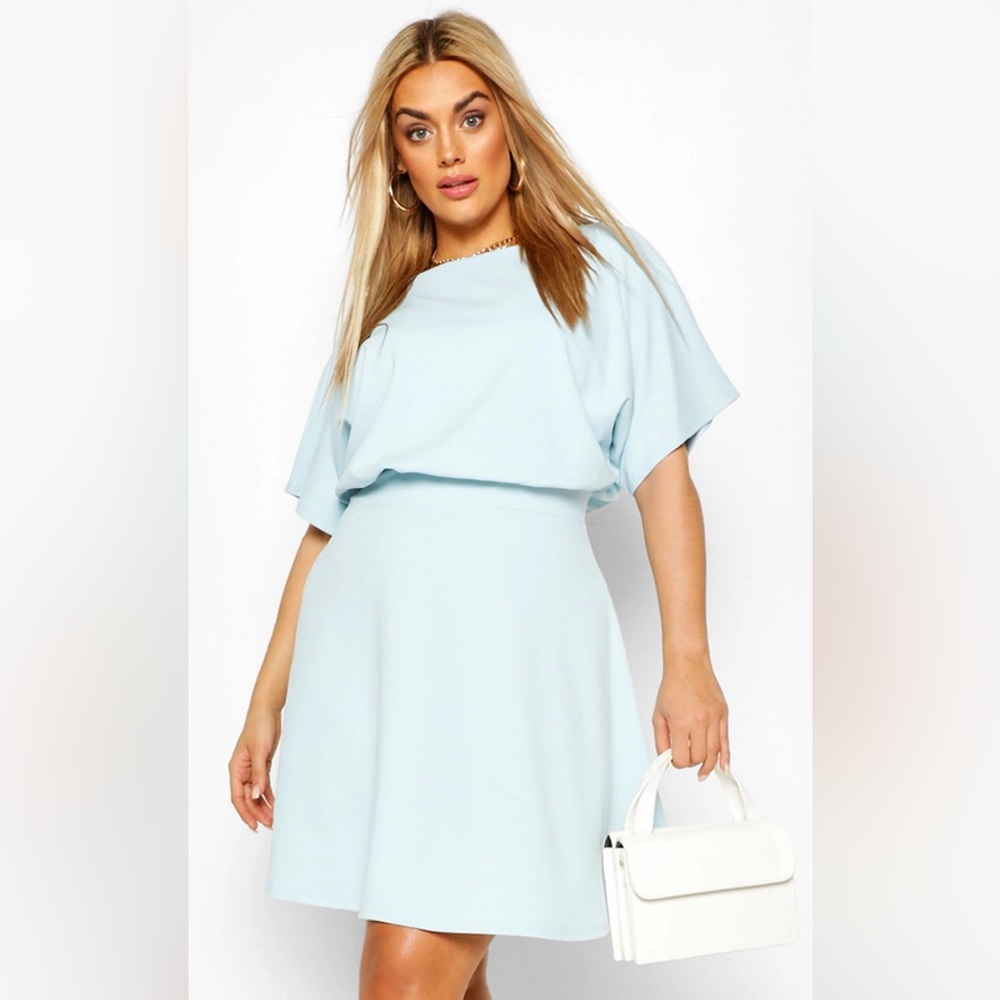 59. Plus Blouson Skater Dress in Pink from Boohoo NWT size 22 - Picture 6 of 7
